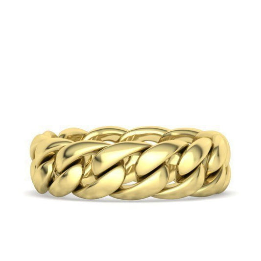 10K Yellow Gold Cuban Link Ring