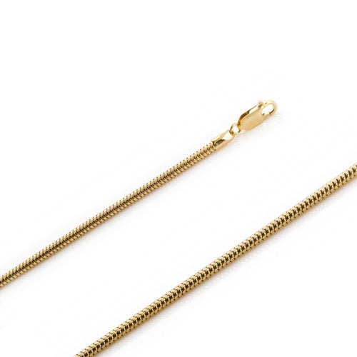 14K 3mm Yellow Gold Snake Necklace