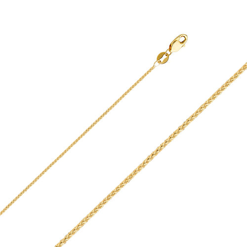 14K 1mm Yellow Gold Wheat Necklace