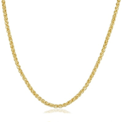 14K 3mm Yellow Gold Wheat Necklace