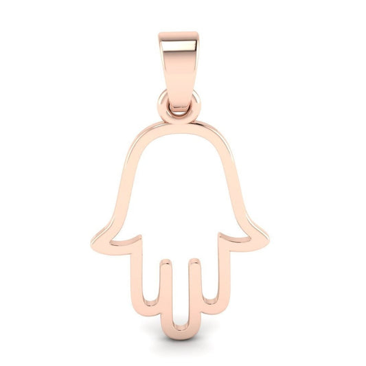 10K Rose Gold Hamsa Pendant