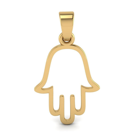 14K Yellow Gold Hamsa Pendant