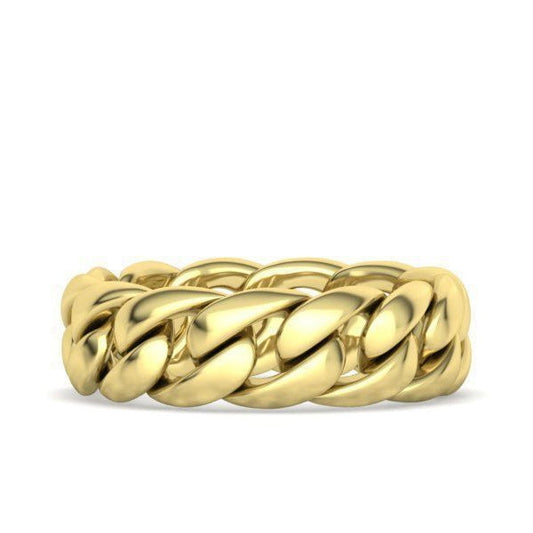 14K Yellow Gold Cuban Link Ring