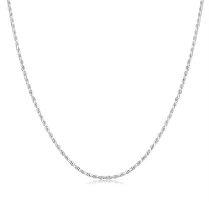 10K 1mm White Gold Rope Necklace
