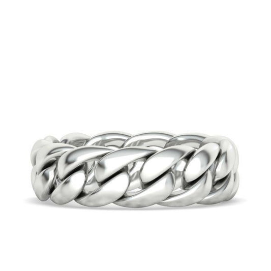 10K White Gold Cuban Link Ring