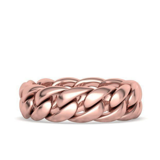10K Rose Gold Cuban Link Ring