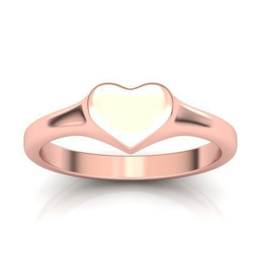 14K Rose Gold Heart Signet Ring