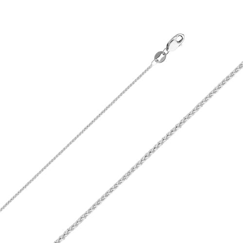 14K 1mm White Gold Wheat Necklace