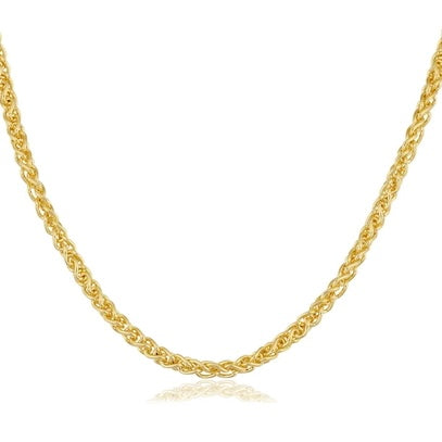 14K 4mm Yellow Gold Wheat Necklace