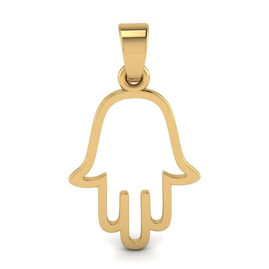 10K Yellow Gold Hamsa Pendant
