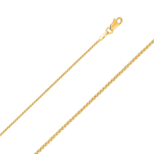 14K 2mm Yellow Gold Wheat Necklace